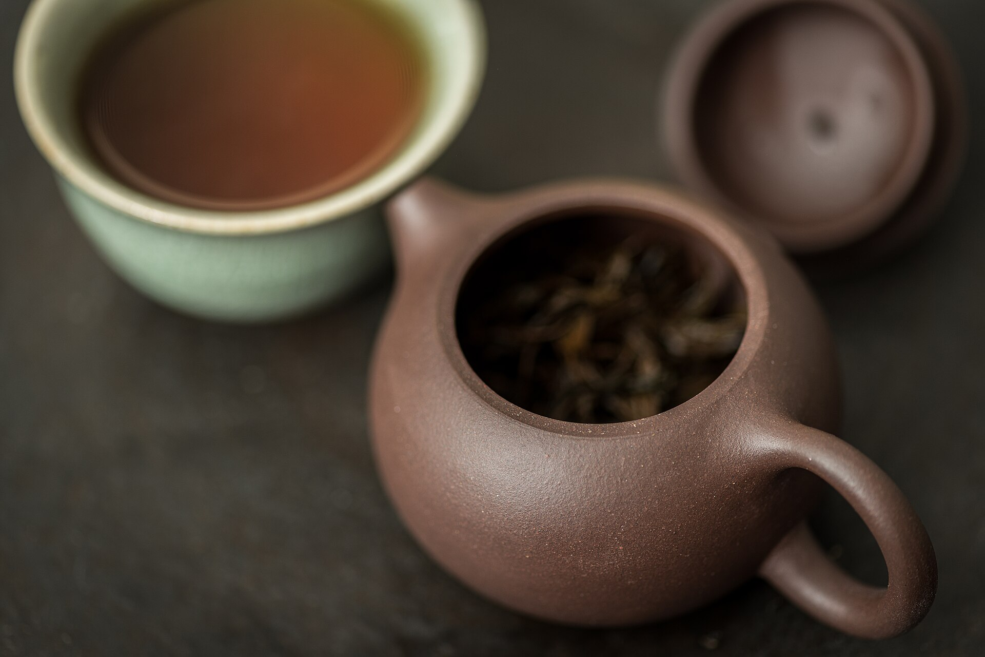 Yixing teapot with tea
