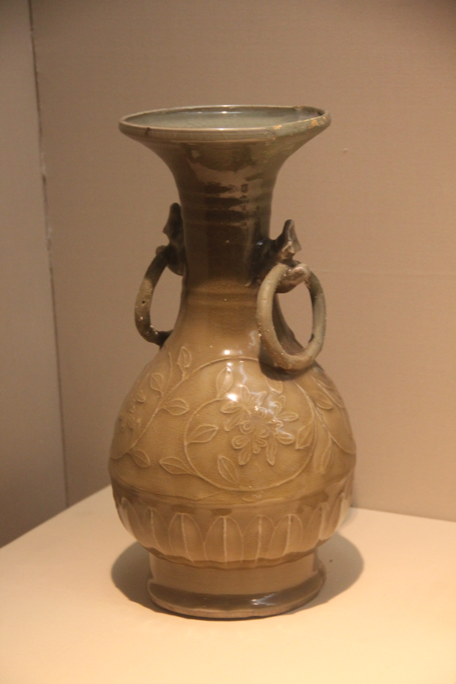 Longquan celadon from the museum’s collection · archival photograph at the former Wulin branch