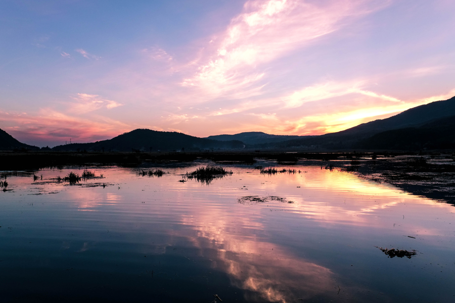 Sunset over Beihai Wetland, Tengchong